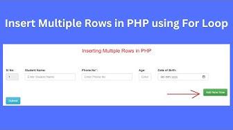 'Video thumbnail for How to insert multiple rows in PHP MYSQL'