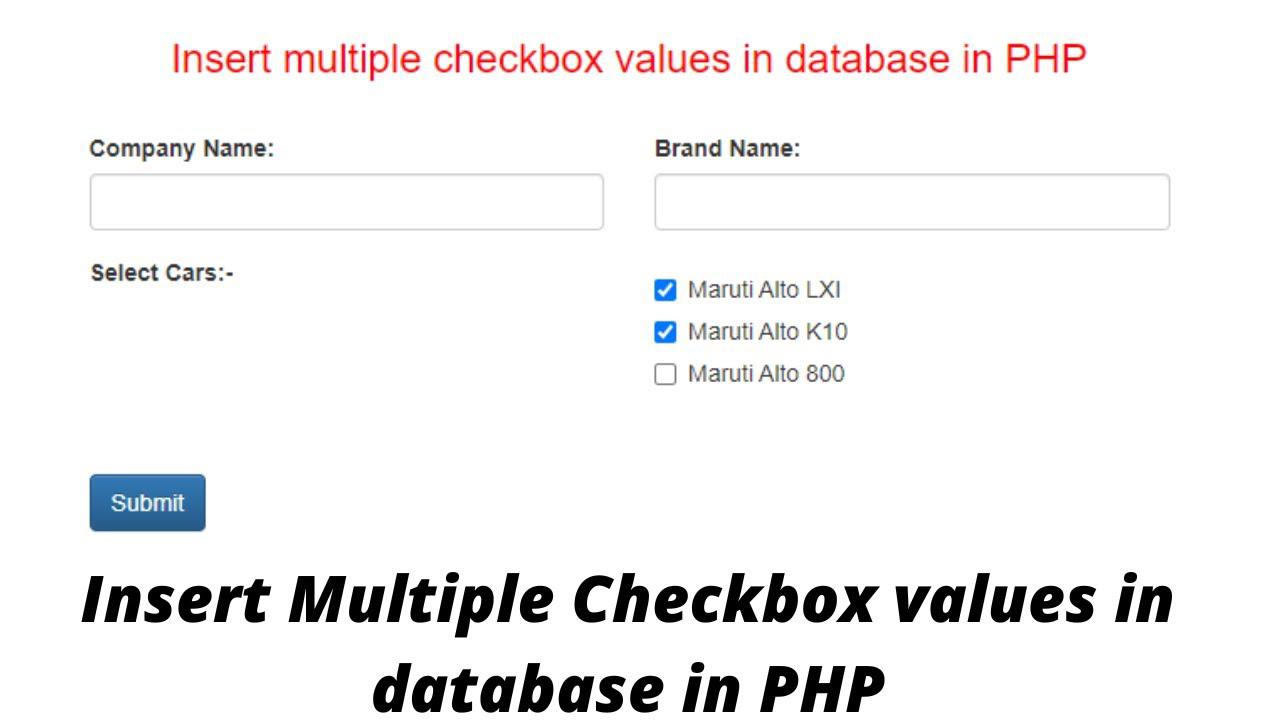 'Video thumbnail for Insert multiple checkbox values in database in PHP'