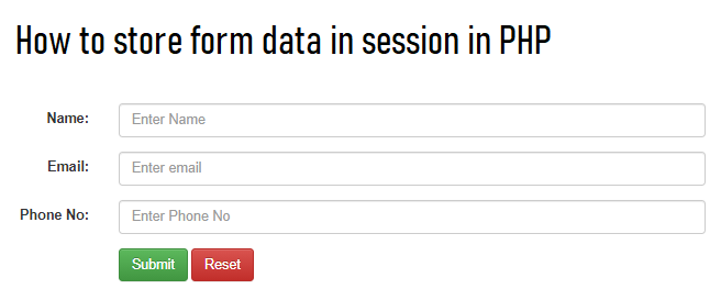 How to Store Form Data in Session in PHP