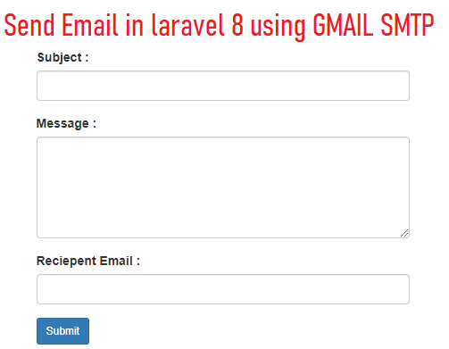 How to send mail in laravel 8 using SMTP Gmail