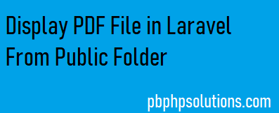 How to Display PDF file in Laravel From Public Folder 