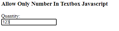 allow only numbers in textbox html javascript