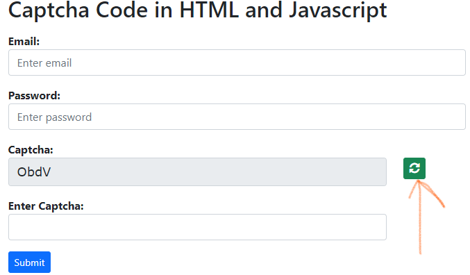 Create Captcha Code in HTML and Javascript