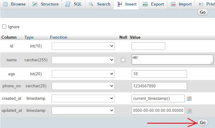 How to display data from database in php