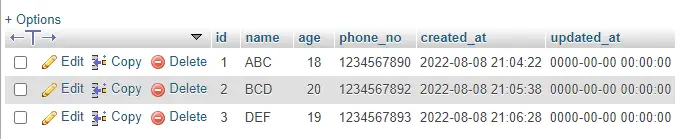 How to display data from database in php